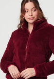 Stella Morgan Long Sleeve Zip Through Teddy Jacket In Red
