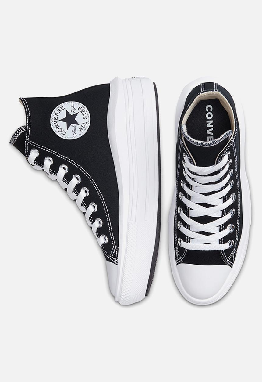 Converse Ladies Ctas Move High Canvas Shoes In Black And White