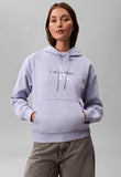 Calvin Klein Womens Monologo French Terry Hoodie in Lavender