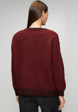 Stella Morgan Long Sleeve Crew Neck Melange Yarn In Red