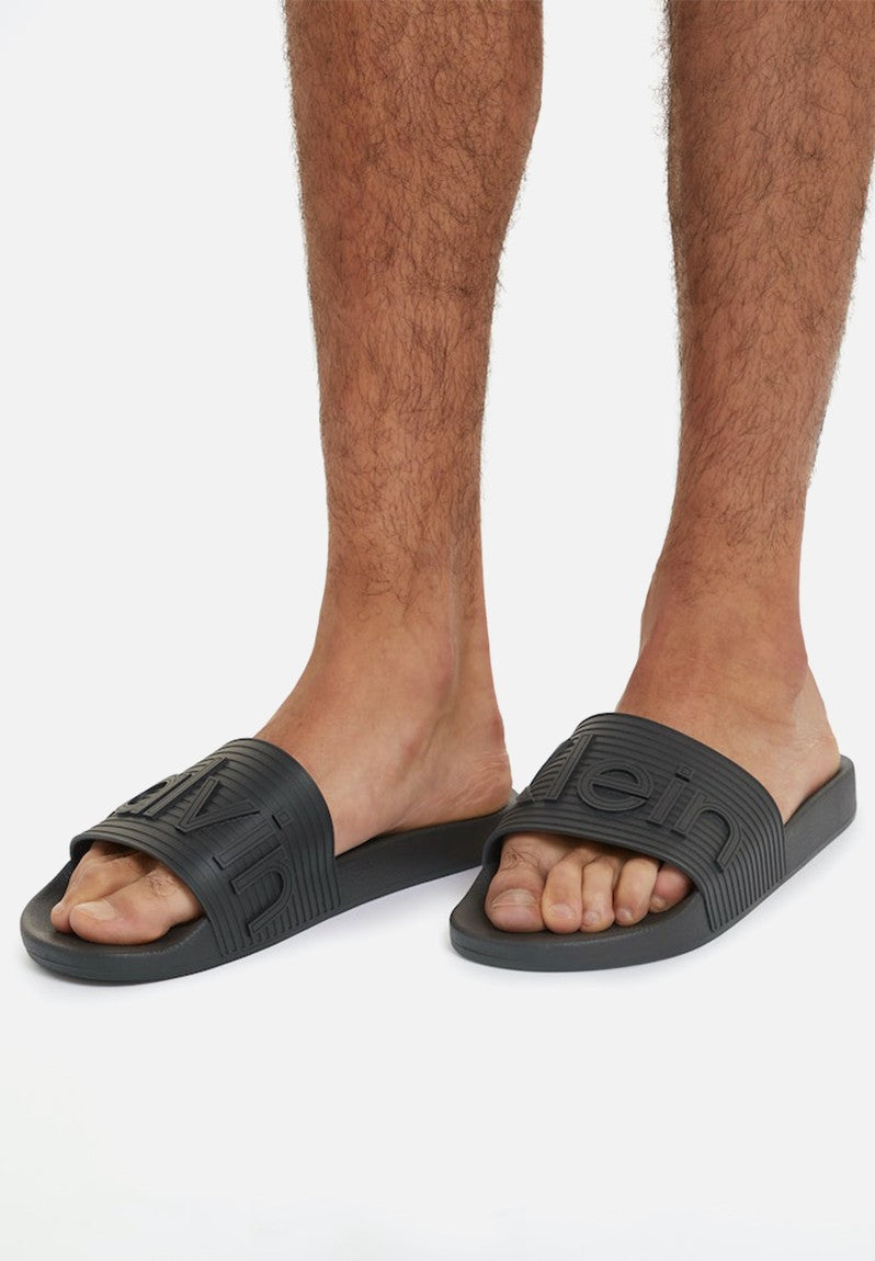 Calvin Klein Hm015190 Mens Ftw Pool Slides Black Sedgars SA