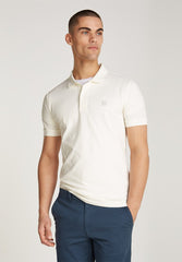 Calvin Klein J325269 Ck Embro Badge Slim Polo  Ivory