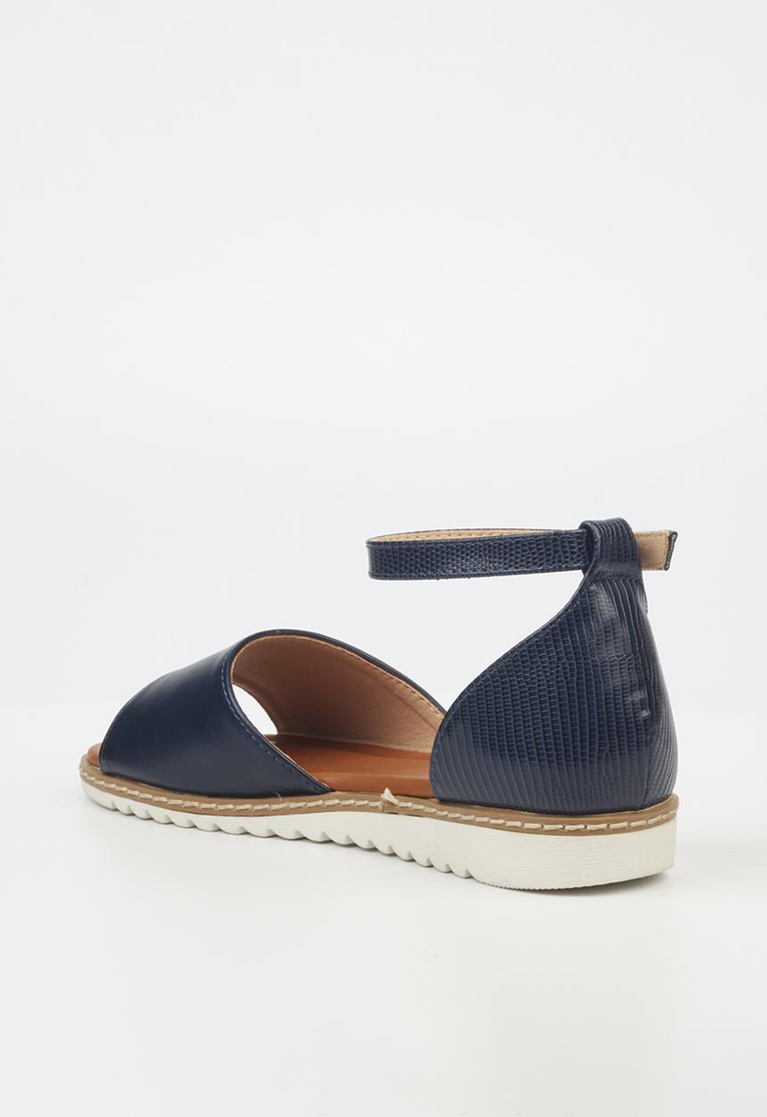 Butterfly Feet Ladies Walnut 2 Sandals In Navy Blue