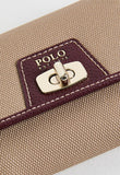 Polo Cabana Small Medium Trifold Purse In Beige