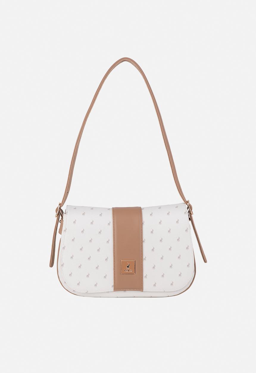 Polo Kensington Flapover Shoulder Bag In White