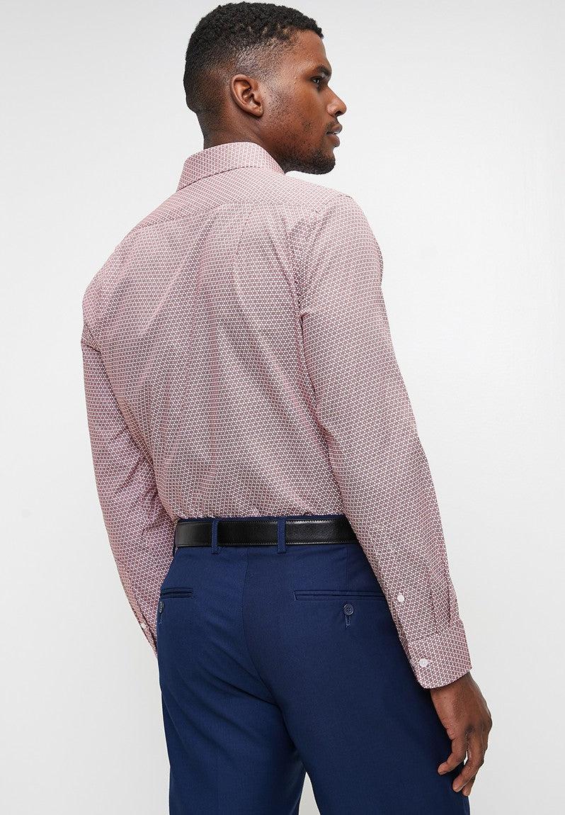Polo Mens Geometric Printed Shirt Red