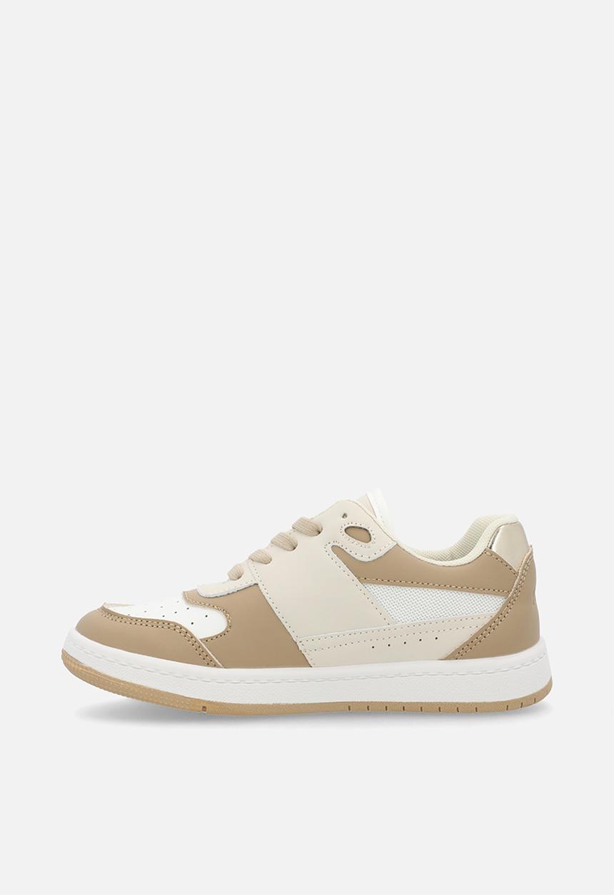 Polo Girls Colour Block Court Sneaker In Stone