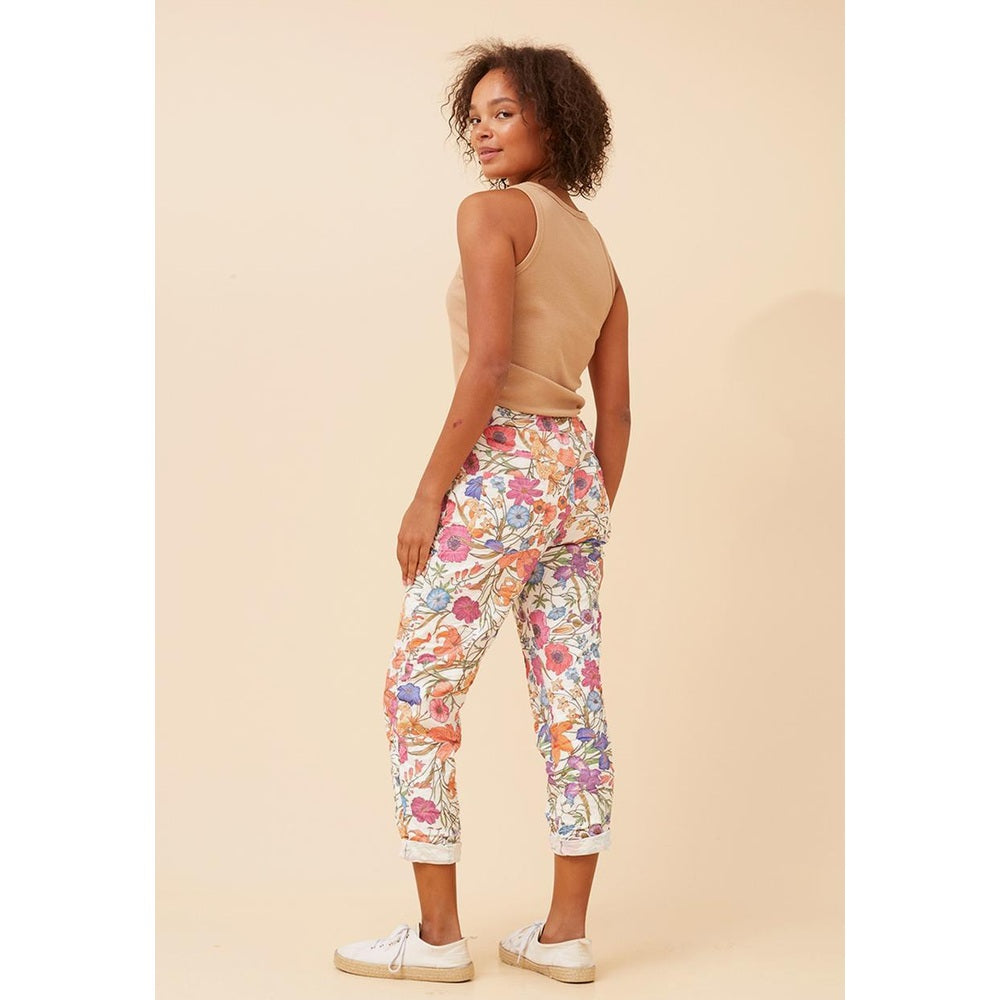 Stella Morgan Ladies Trousers In White Multi