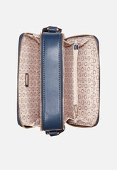 Guess Carra Mini Crossbody Top Zip Bag In navy