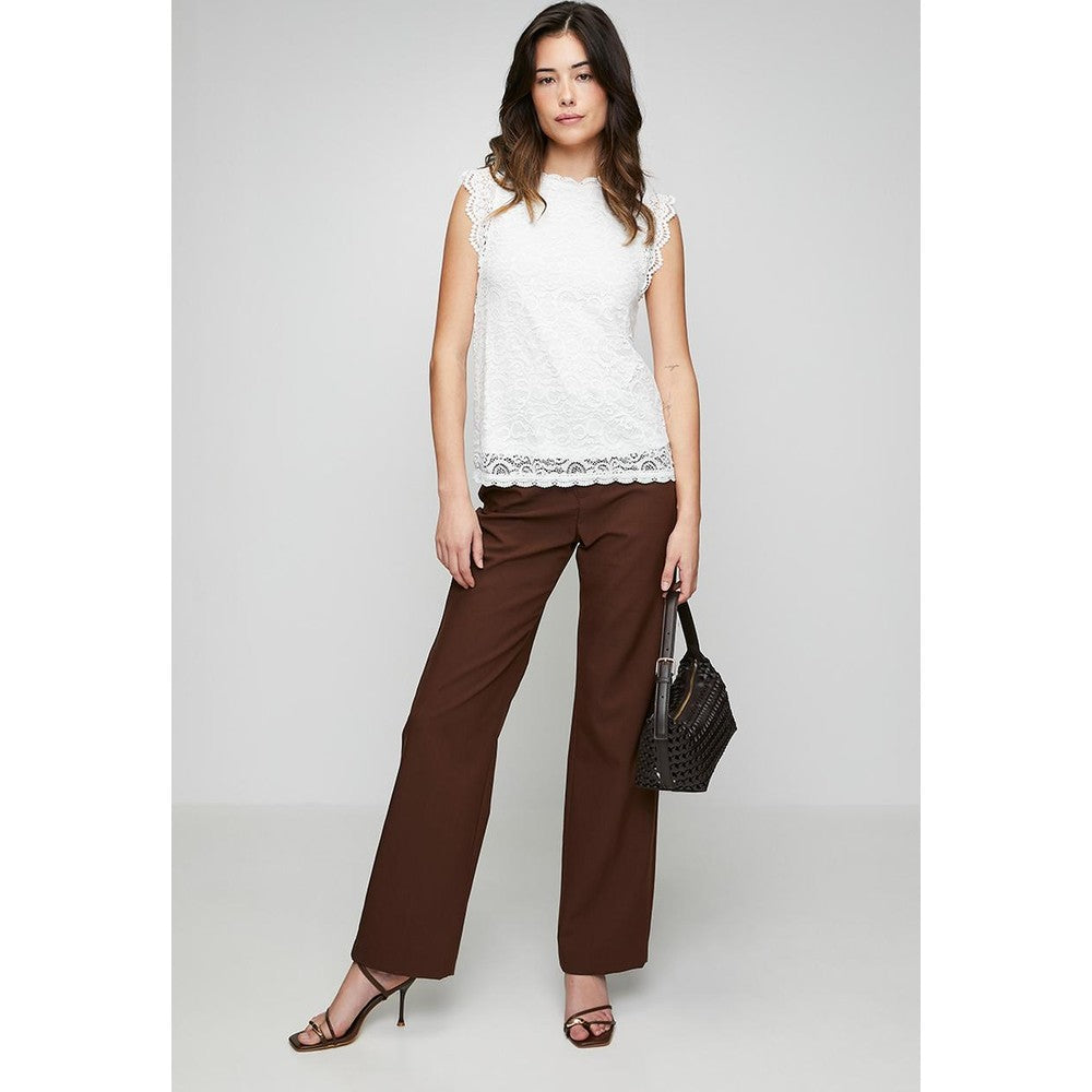 Mandi Ladies Lace Top In White