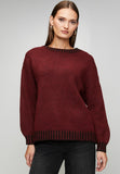 Stella Morgan Long Sleeve Crew Neck Melange Yarn In Red