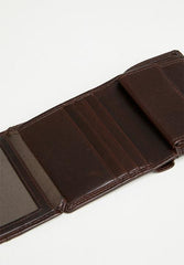 Polo Mens Billfold Card Wallet with Flap In Brown
