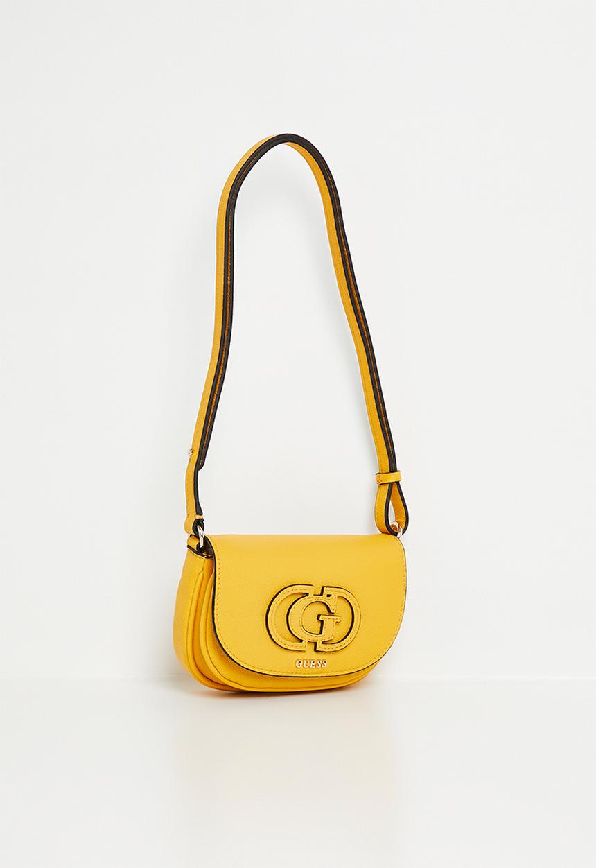 Guess Calebra Convertible Crossbody Flap Bag In Marigold