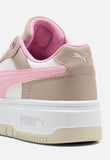 Puma Girls Rebound Femme Jr Sneakers In White/Pink/Brown