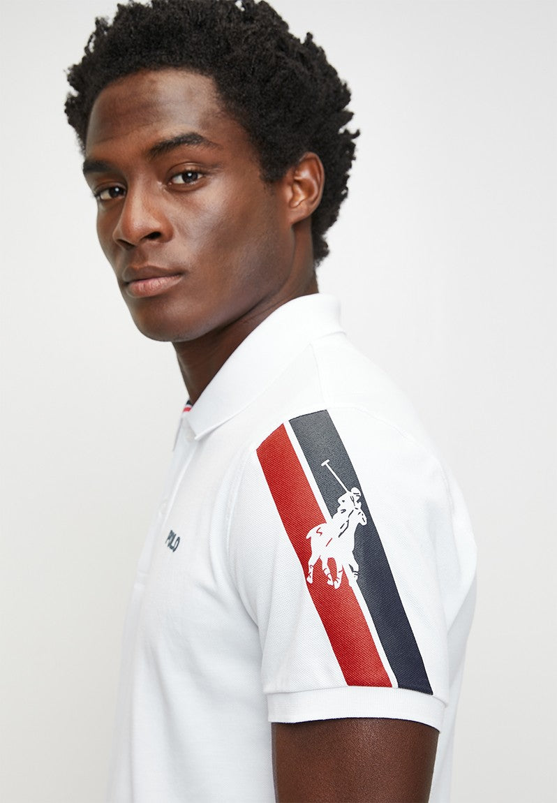 Polo Mens Active Sleeve Pony Short Sleeves Golfer White