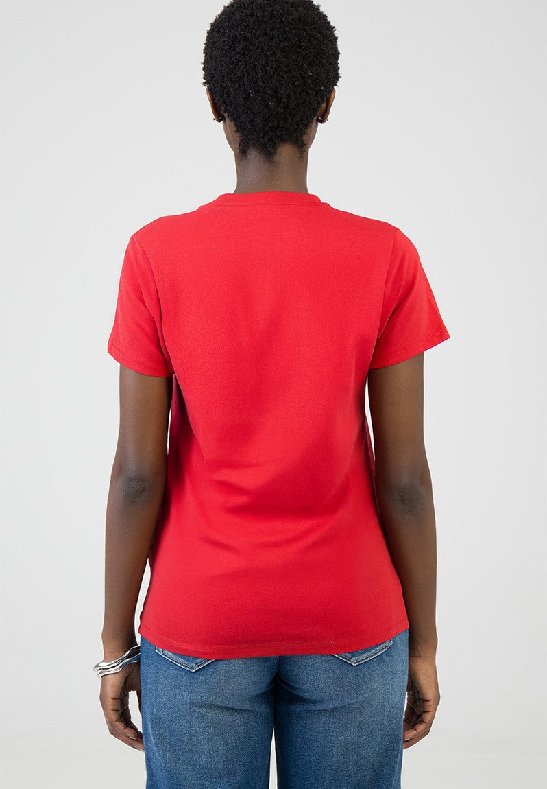 Sissyboy Womens Regular T-shirt With Bling Detail In Red