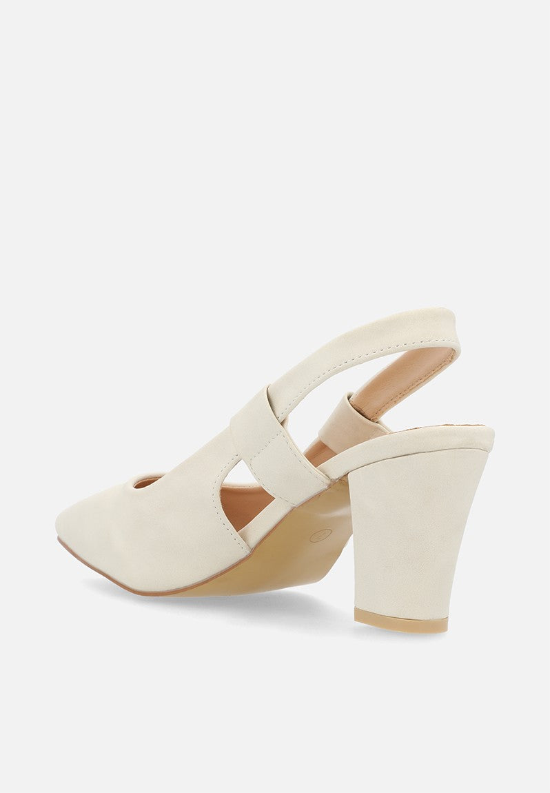 Plum Ladies Amber Heels In White