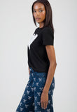 Sissy boy Womens Regular T-shirt With Crochet In Black