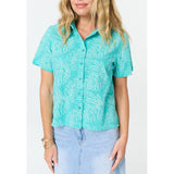 Mandi Flower Print Blouse In Blue