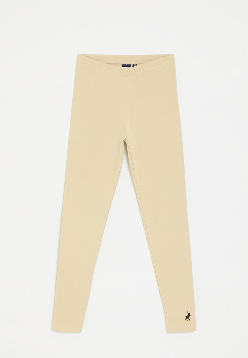 Polo Girls Victoria Full Length Leggings In Putty
