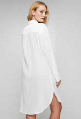 Izabel London Womens Button Through Midi Shirt Dress In White