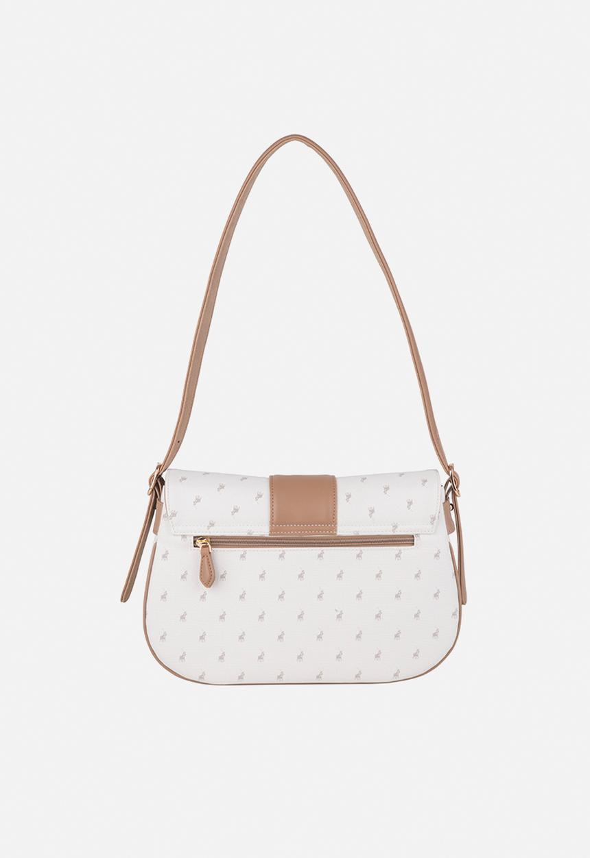 Polo Kensington Flapover Shoulder Bag In White