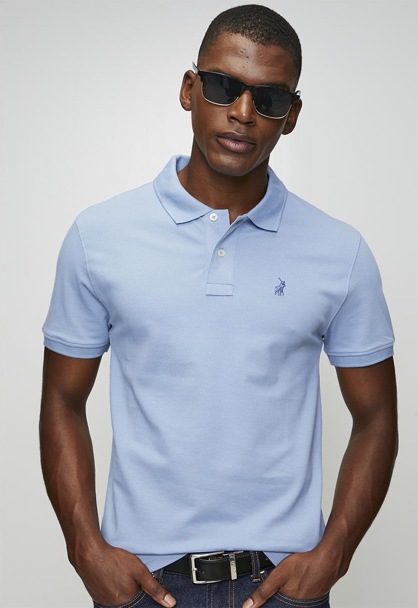 Polo Mens Essential Pique Golfer In Blue