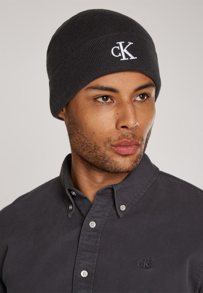 Calvin Klein Acc Monogram Embro Beanie Black
