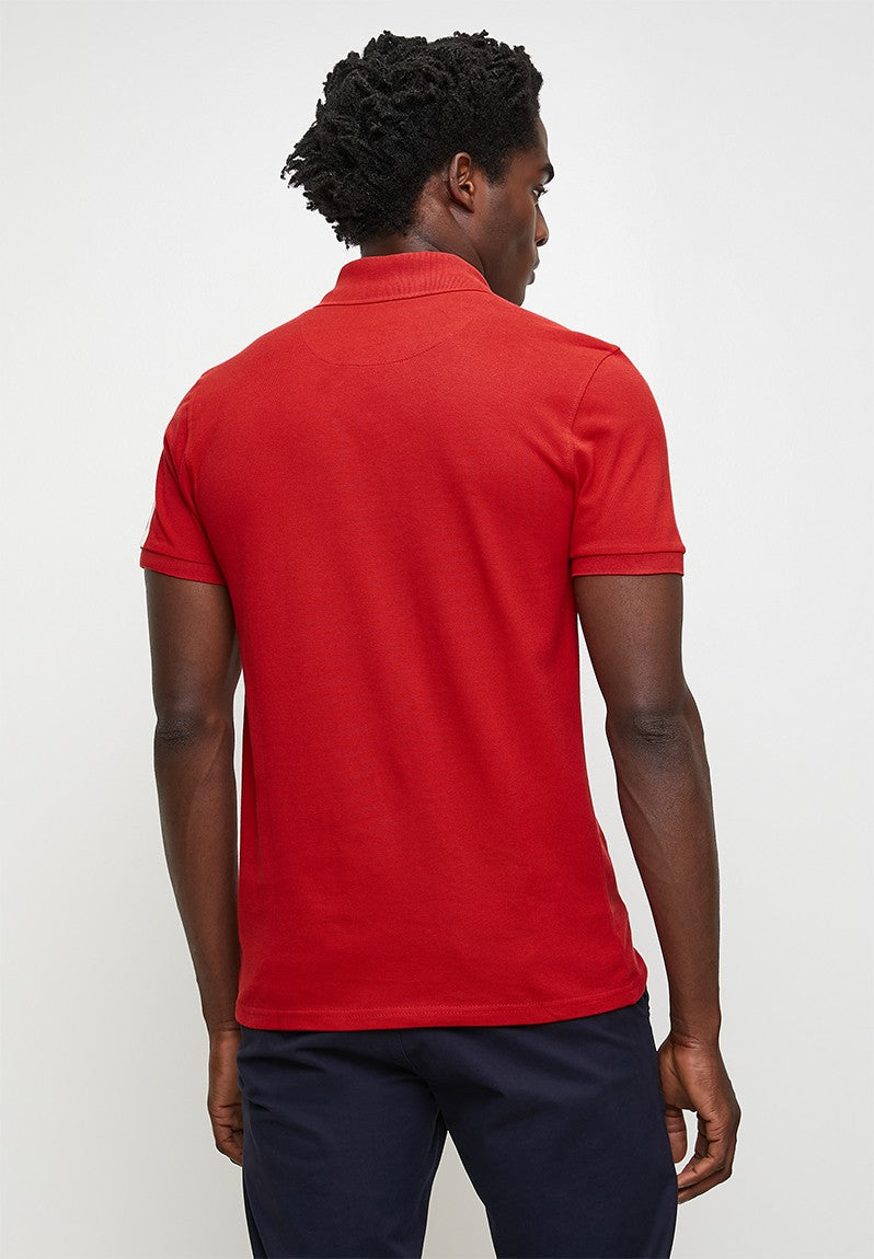 Polo Mens Sctive Sleeve Pony Short Sleeves Golfer Red