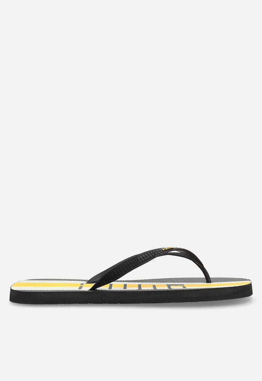 Puma Mens First Flip Orbit Sandals In Black/Sun Stream/White