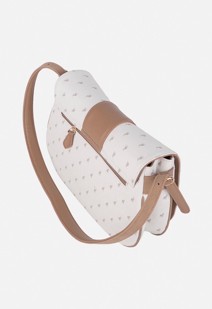 Polo Kensington Flapover Shoulder Bag In White