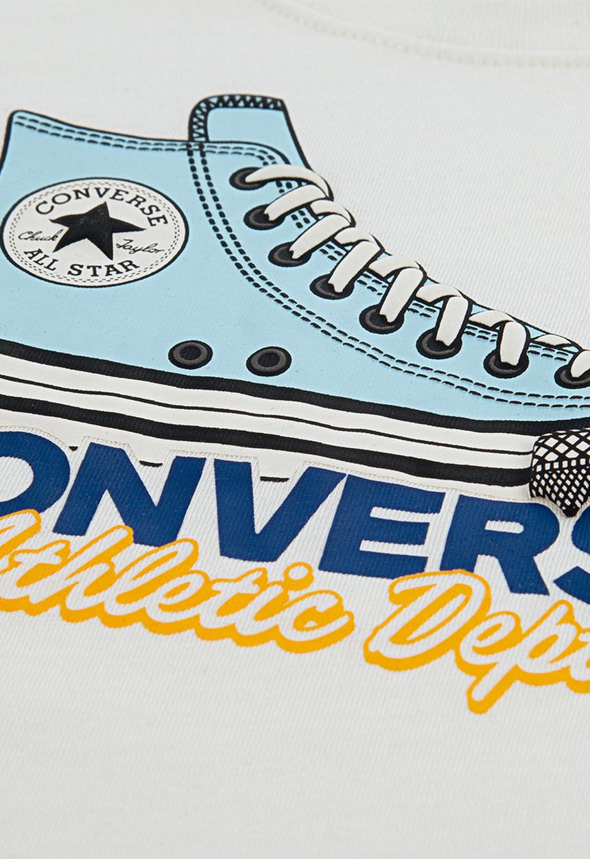 Converse Boys Graphic Sneaker T-Shirt In Egret