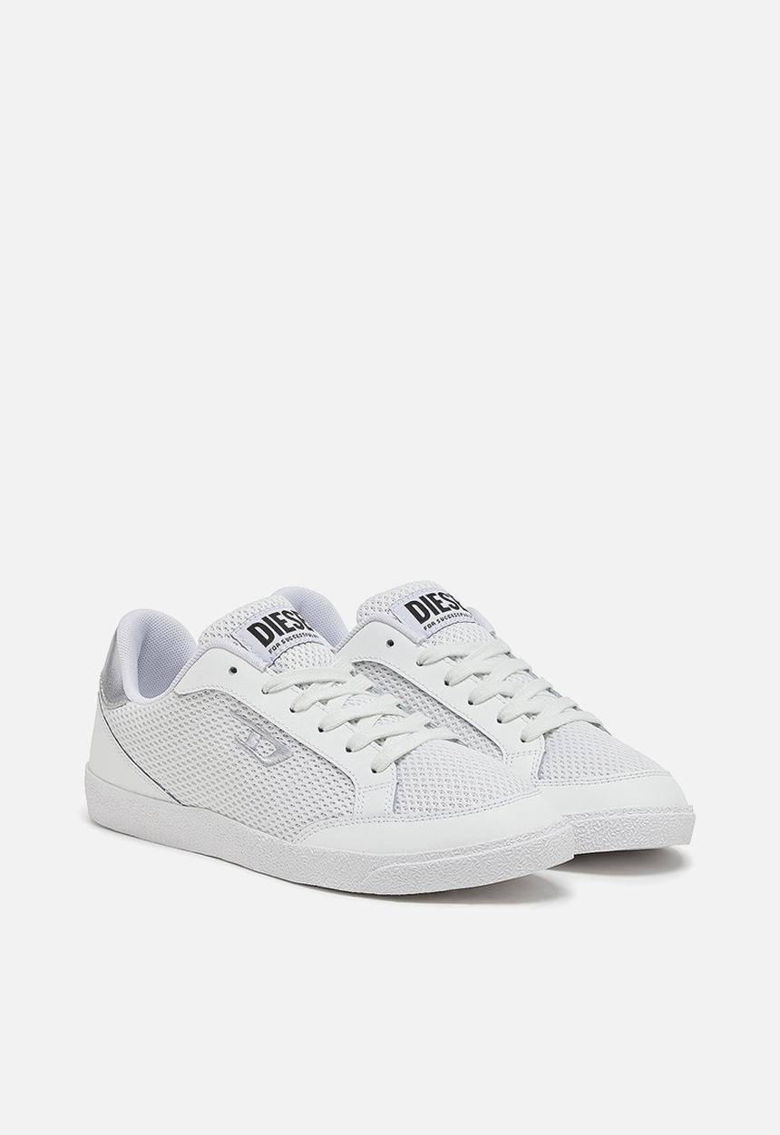 Diesel Womens S D Leo Low Sneakers In White/Silver