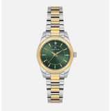 Daniel Klein Womens Green Dial Watch In Gold & Silver