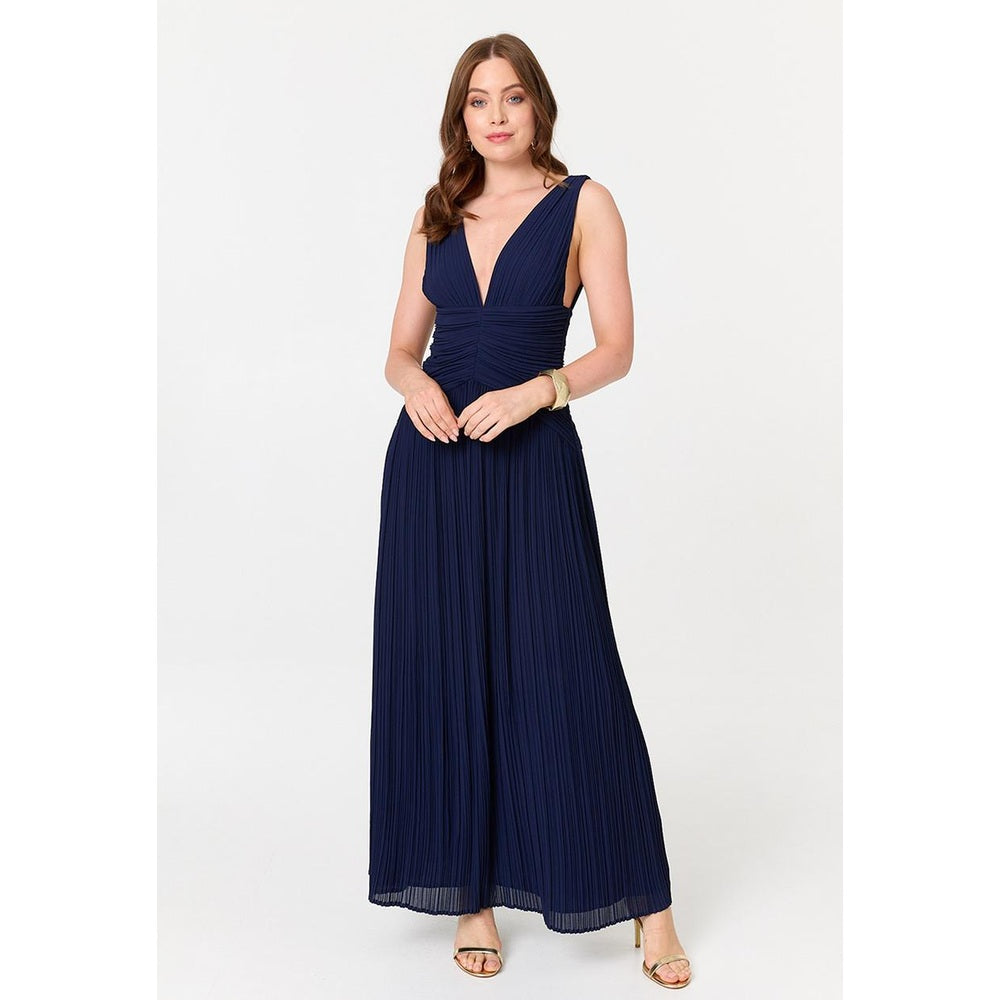 Stella Morgan Ladies Pleated Dress In Navy