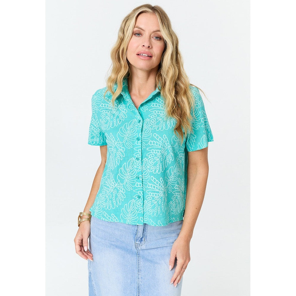 Mandi Flower Print Blouse In Blue