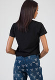 Sissy boy Womens Regular T-shirt With Crochet In Black