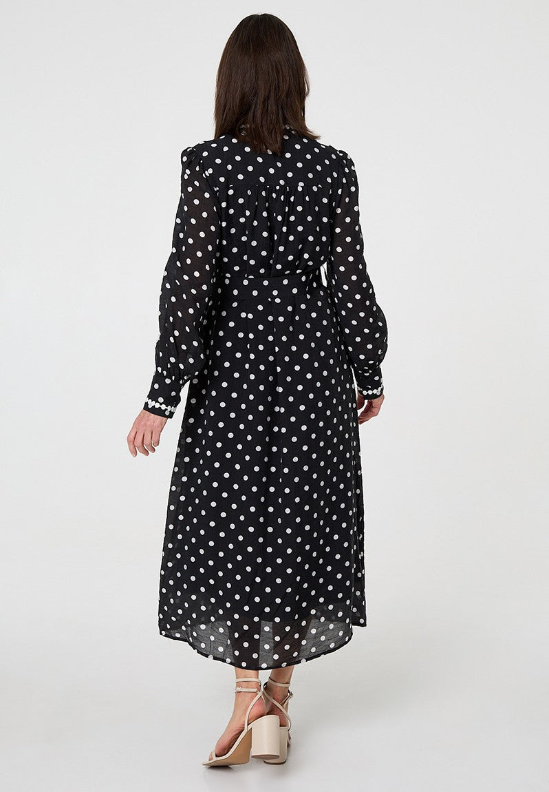 Stella Morgan Long Sleeve Button Through With Collar In Black