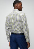 Polo Mens Long Sleeve Gingham Check Shirt In Fatigue And Blue