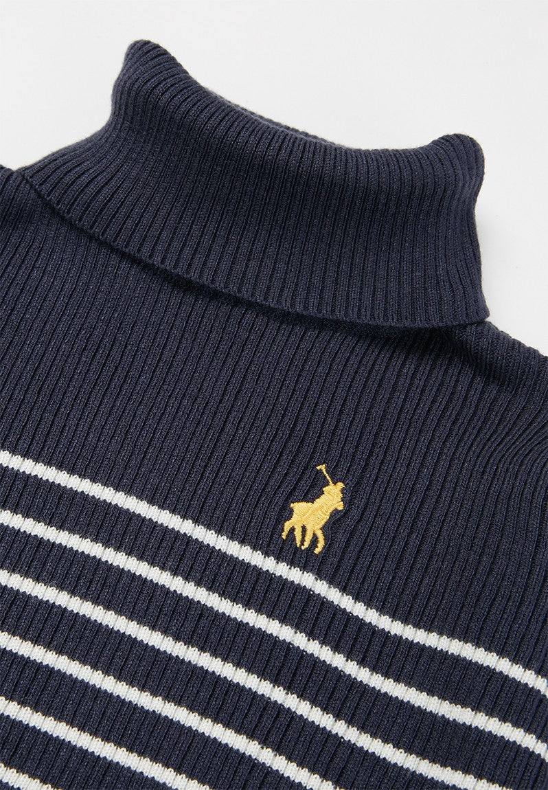 Polo Girls Debbie Polo Neck Pullover In Navy