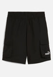 Puma Boys Essential No.1 Logo Woven Cargo Shorts In Black