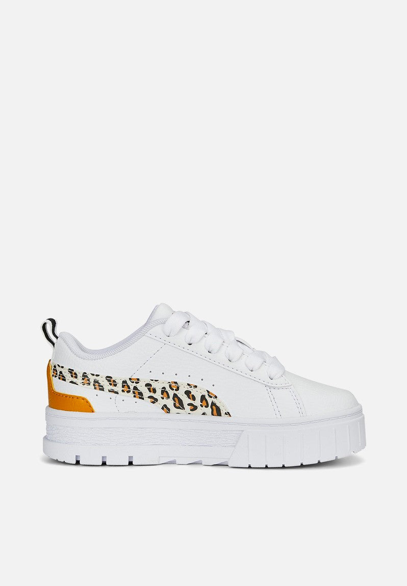 Puma Kids Mayze Wild Ps Shoes In White & Desert Clay