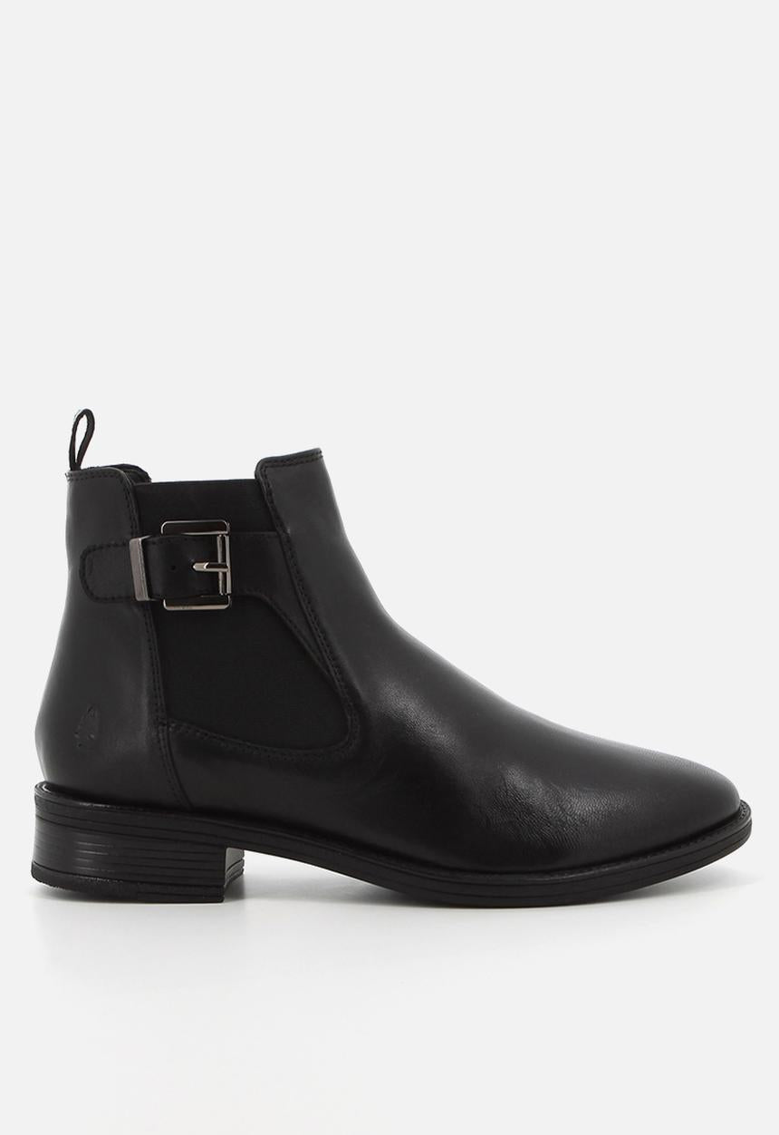 Hush Puppies Ladies Annika Leather Boots In Black
