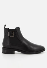 Hush Puppies Ladies Annika Leather Boots In Black