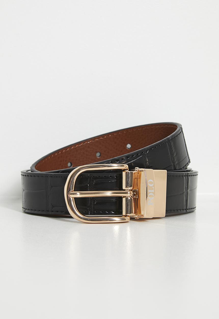 Polo Womens Gabriella Reversable Belt In Black Tan