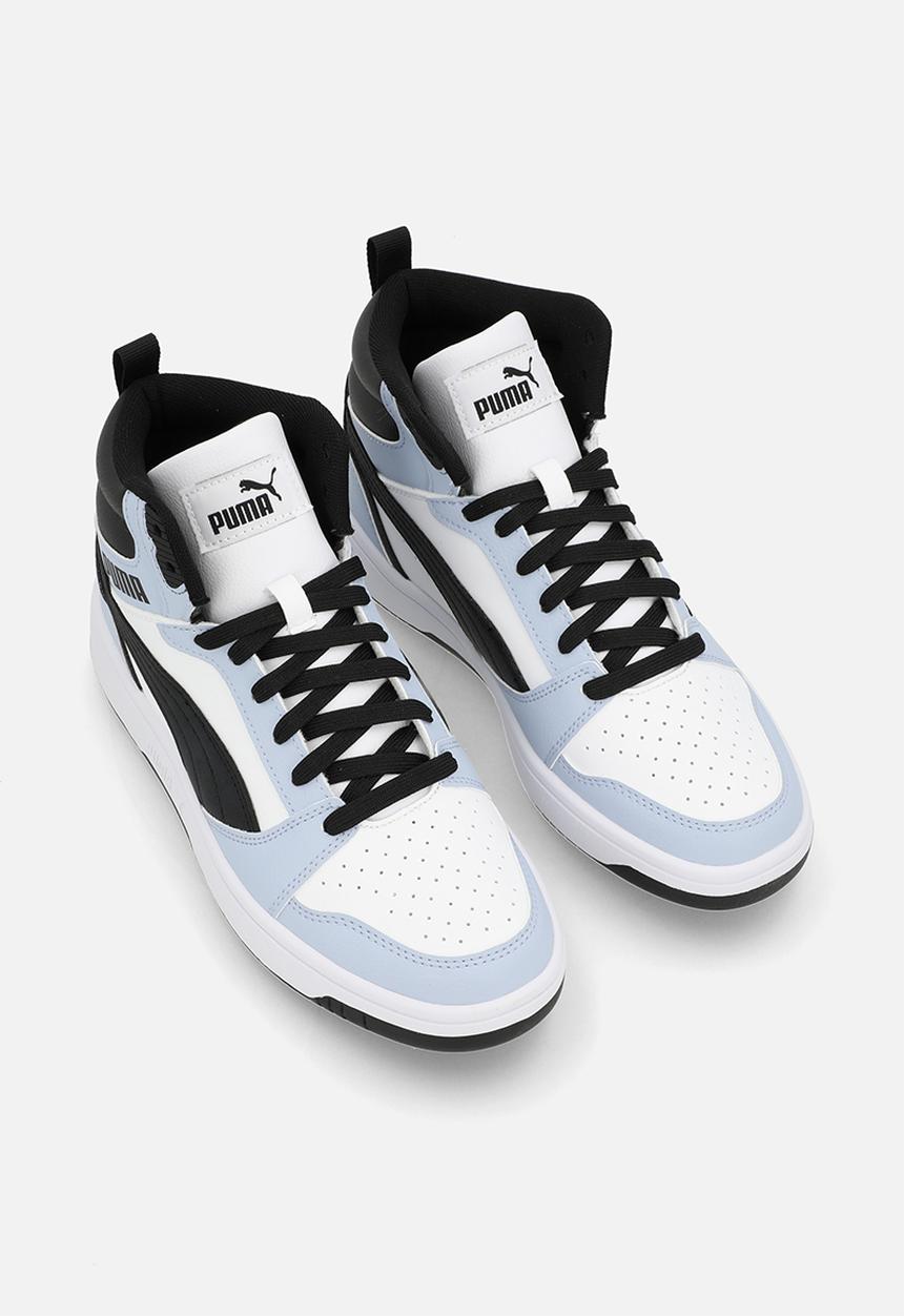 Puma Rebound V6 Mid Ac+ Ps Shoes White-Snow Mountain Blue-Blk