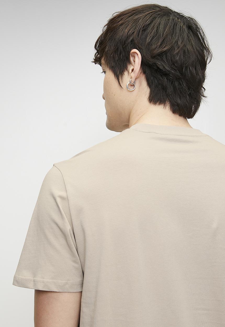 Guess Mens Ss Logo Tee Stone