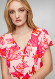 Stella Morgan Cap Sleeve V-Neck Maxi Dress In Red Multi