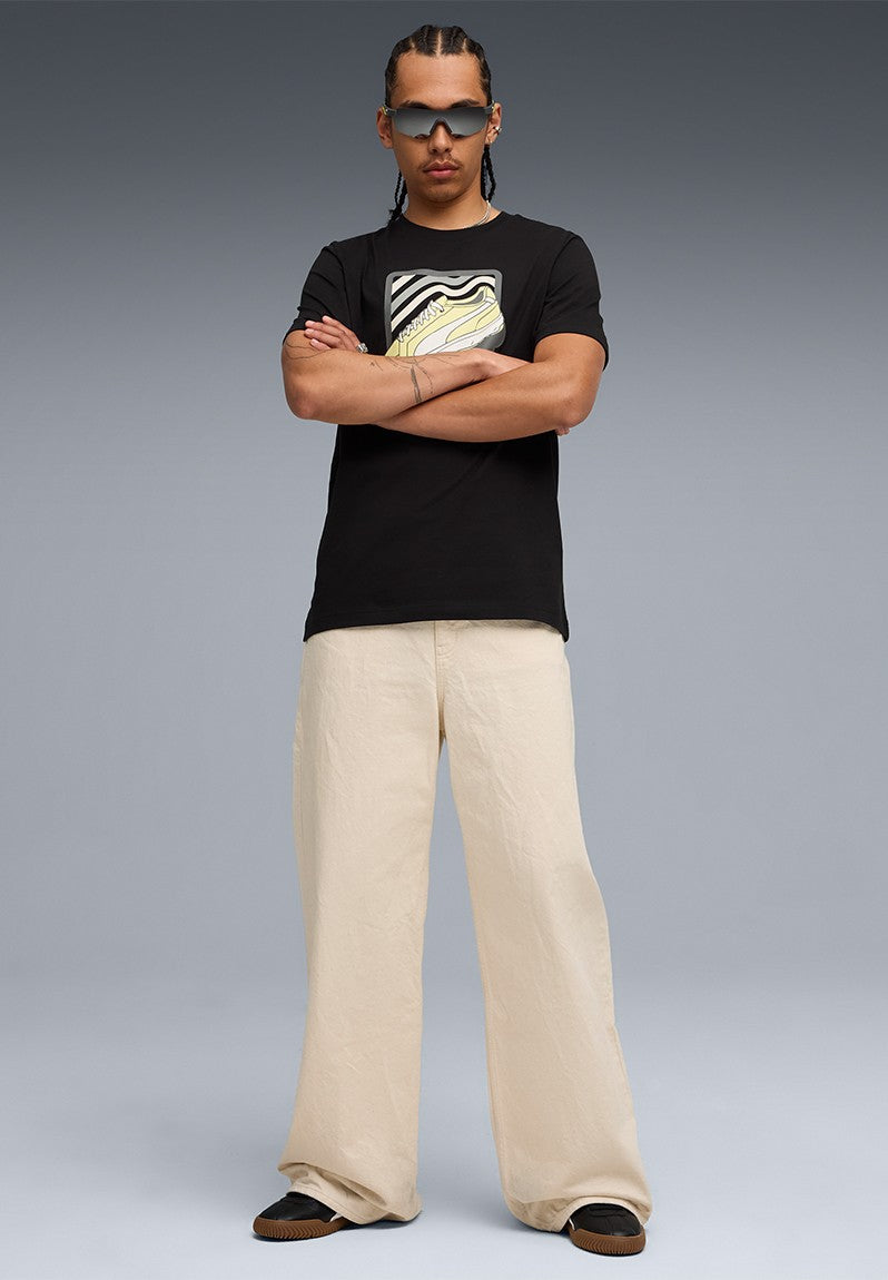 Puma Mens Graphic Stacked  T-Shirts In Black