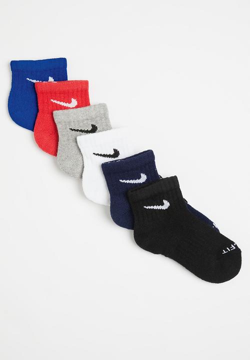 Nike Unisex Basic 6 Pack Socks In Multi